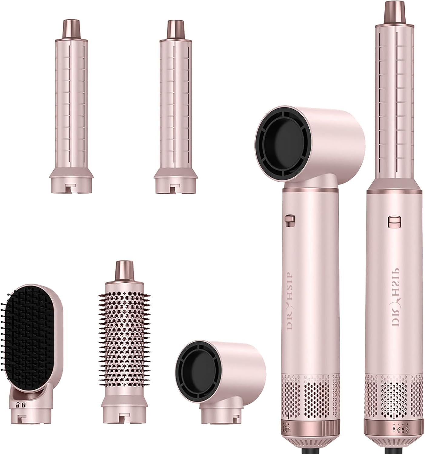 Dryhsip Hair Dryer Brush, 5-in-1 Hot Air Brush-pink