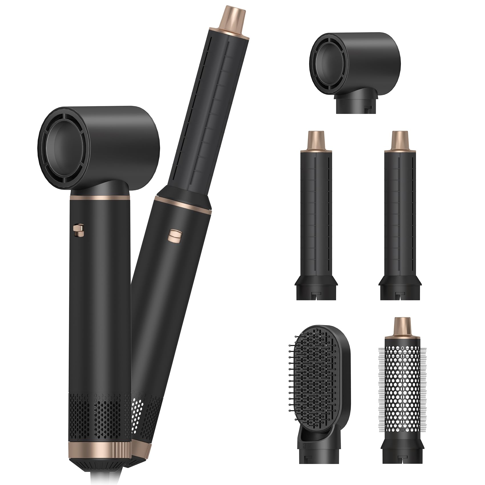 Dryhsip Hair Dryer Brush, 5-in-1 Hot Air Brush-Black