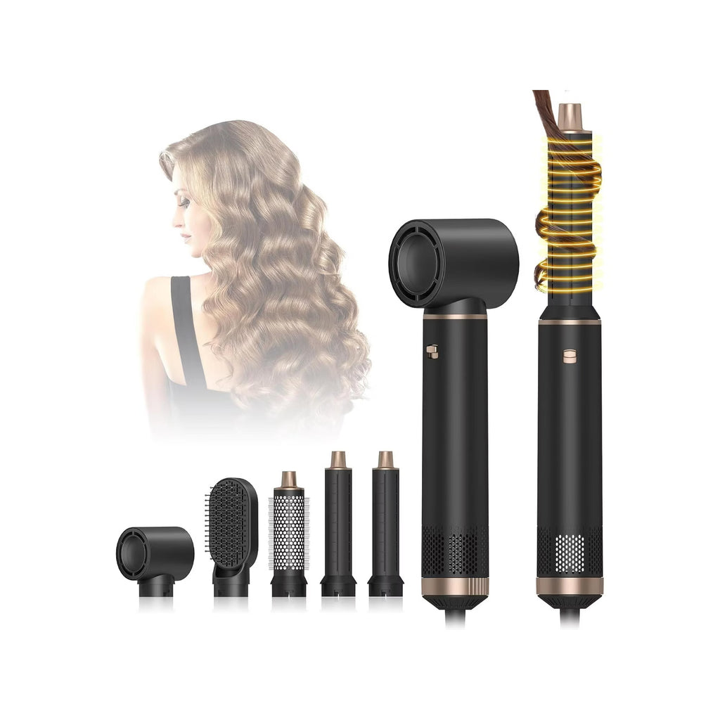 5-in-1 Hot Air Brush Styler with Ionic Technology - Black