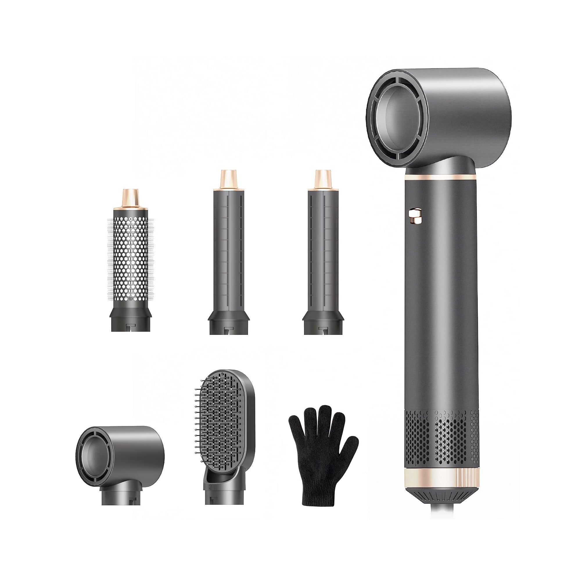 5-in-1 Hot Air Brush Styler with Ionic Technology - Gray