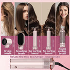 5-in-1 Hot Air Brush Styler with Ionic Technology - Pink