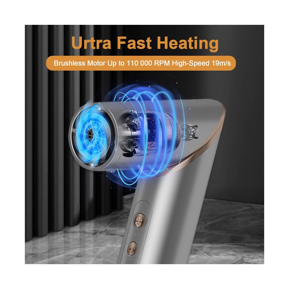 5-in-1 Foldable Hot Air Brush Styler with Ionic Technology - Gray