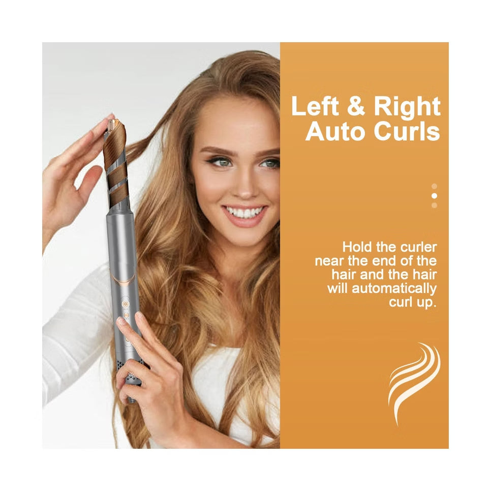 5-in-1 Foldable Hot Air Brush Styler with Ionic Technology - Gray