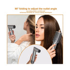 5-in-1 Foldable Hot Air Brush Styler with Ionic Technology - Gray