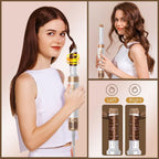 7-in-1 Ionic Hair Dryer Brush Styler with High-Speed Motor - White Gold