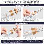 7-in-1 Ionic Hair Dryer Brush Styler with High-Speed Motor - White Gold