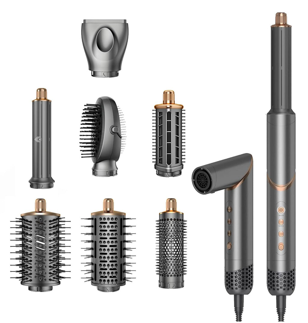 8 in 1 Hair Dryer Brush Set Air Hair Styler - Grey