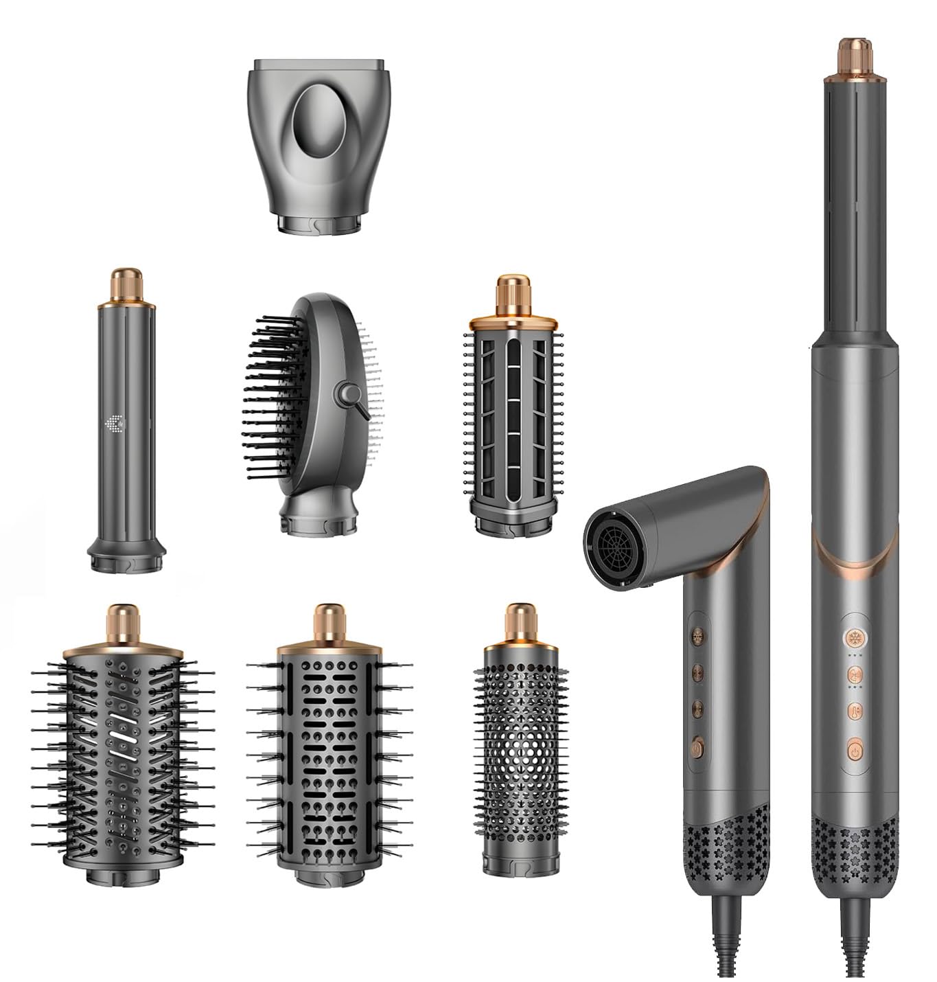 8 in 1 Hair Dryer Brush Set Air Hair Styler - Grey