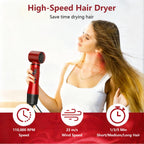 Dryhsip Hair Dryer Brush, 5-in-1 Hot Air Brush-Red