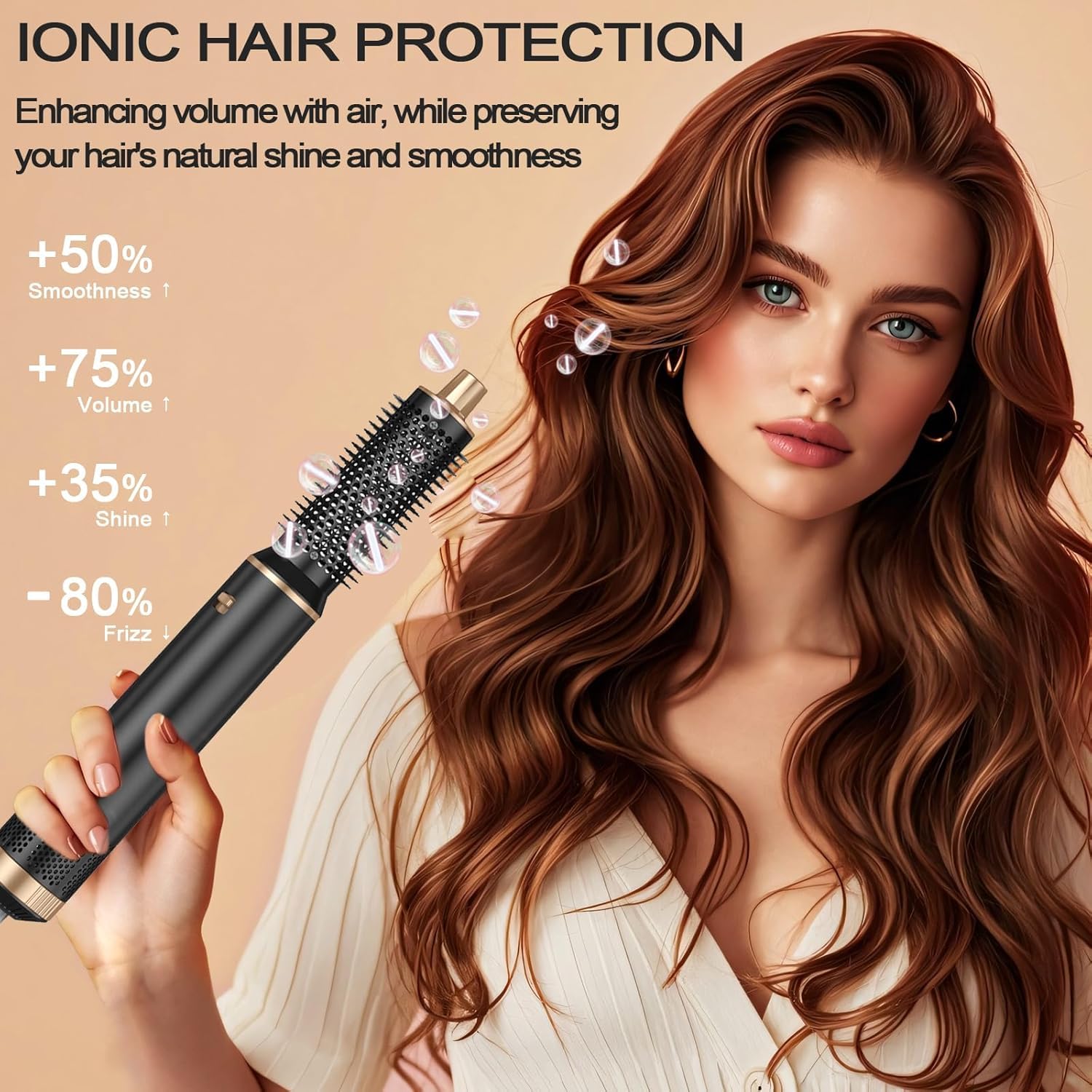 Dryhsip Hair Dryer Brush, 5-in-1 Hot Air Brush-black