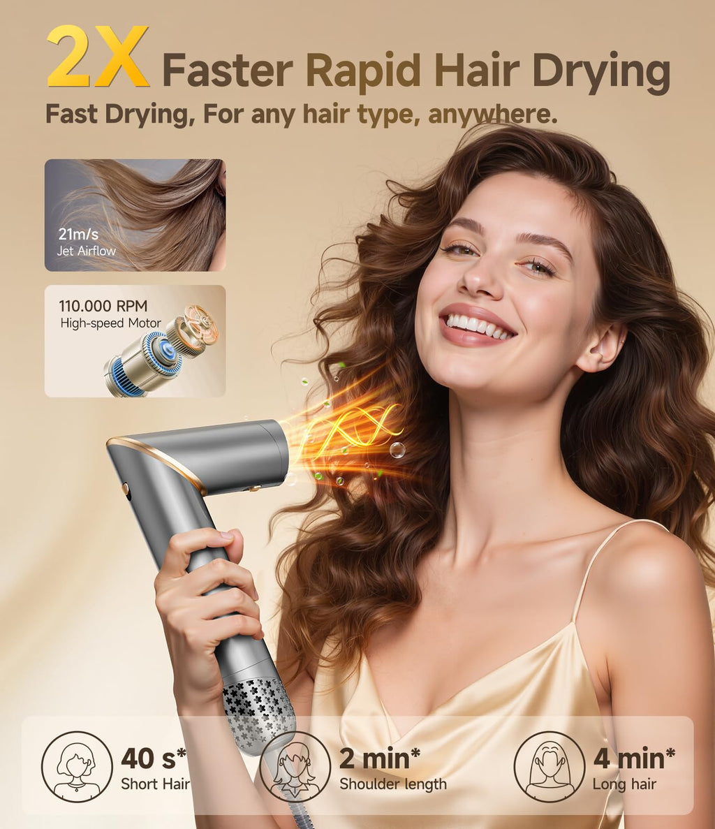 8 in 1 Hair Dryer Brush Set Air Hair Styler - Grey