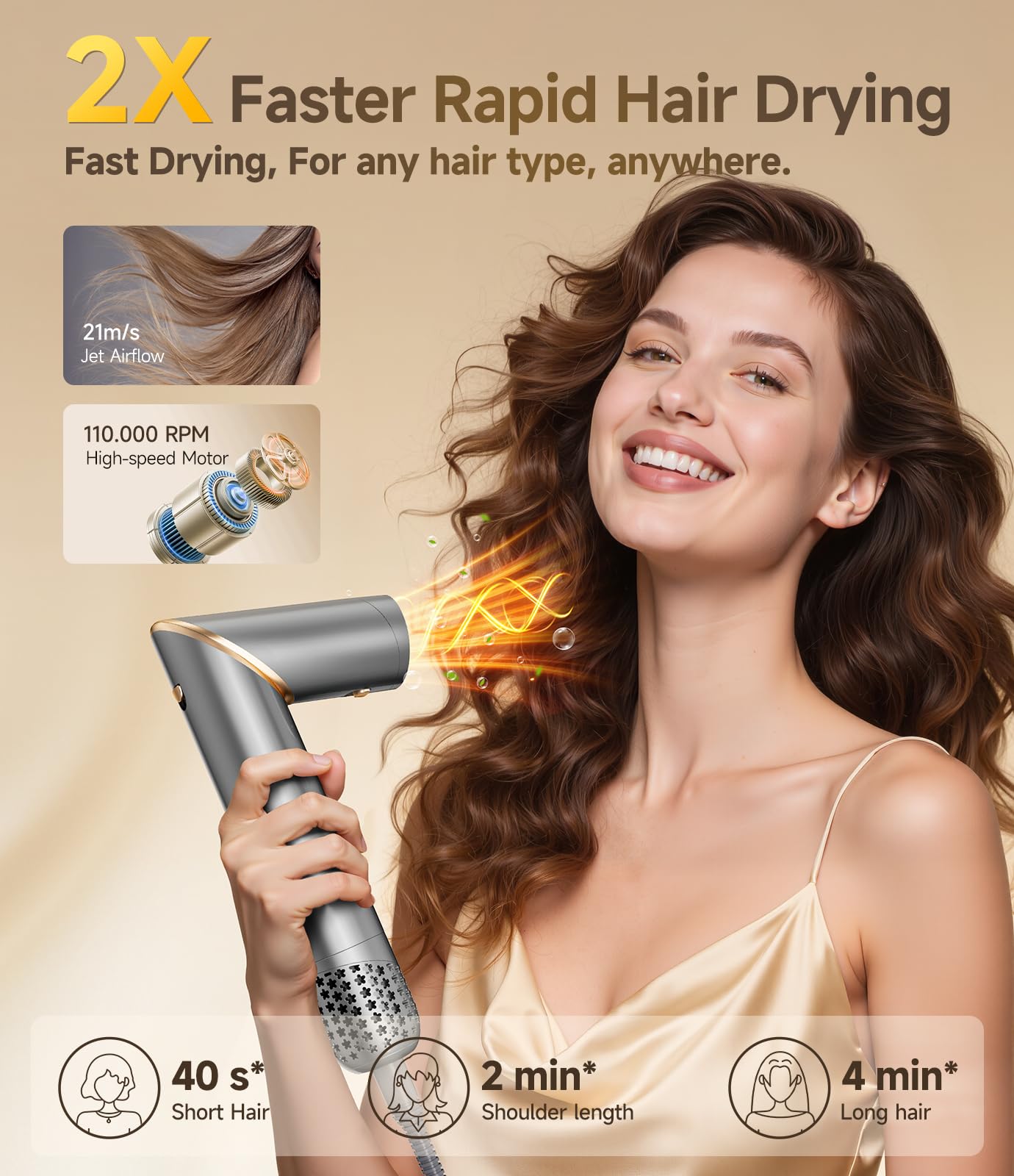 8 in 1 Hair Dryer Brush Set Air Hair Styler - Grey