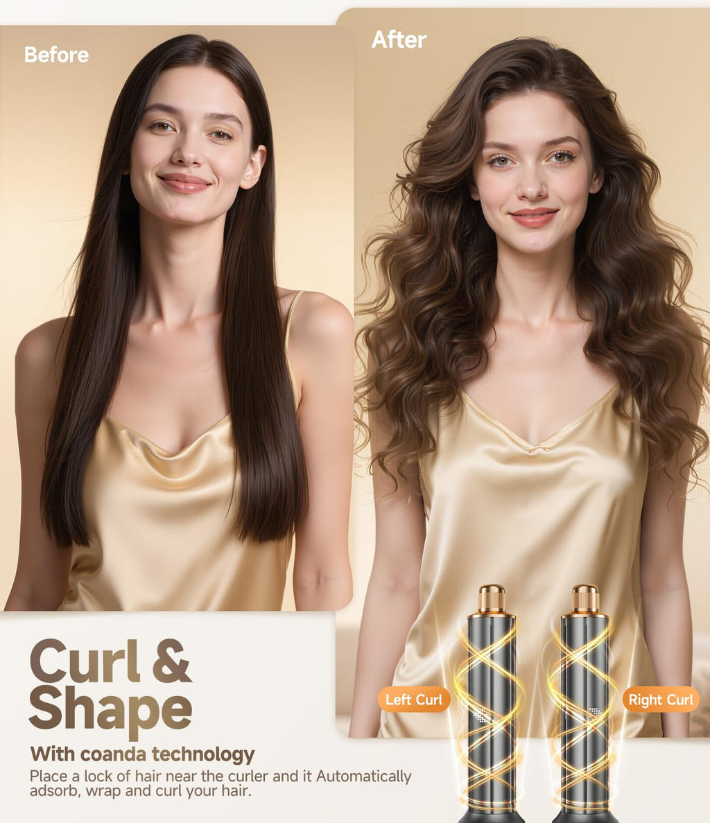 8 in 1 Hair Dryer Brush Set Air Hair Styler - Grey