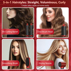 Dryhsip Hair Dryer Brush, 5-in-1 Hot Air Brush-Red